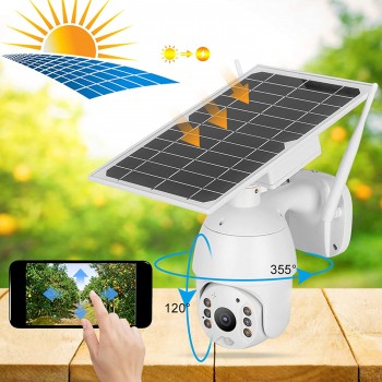 WESTON 太陽能高清無線網絡攝像機 白色 Solar Panel 4G/WIFI 4MP IP Camera Q5